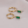 Baguette Drop Hoop Earrings