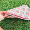Blush Bloom Quilted Laptop Sleeve | Handmade Floral Cotton Laptop Case | 15 Inch Laptop Cover