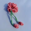 Organza Floral Scrunchie with Satin Tulip Tails | Handmade Hair Accessory