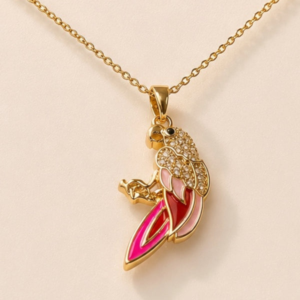 Aurora Fairy Charm Necklace – Pink Gold Pendant