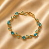 Tulip Gold Bracelet – Dainty Crystal Vine Bracelet (Waterproof & Tarnish-Free)
