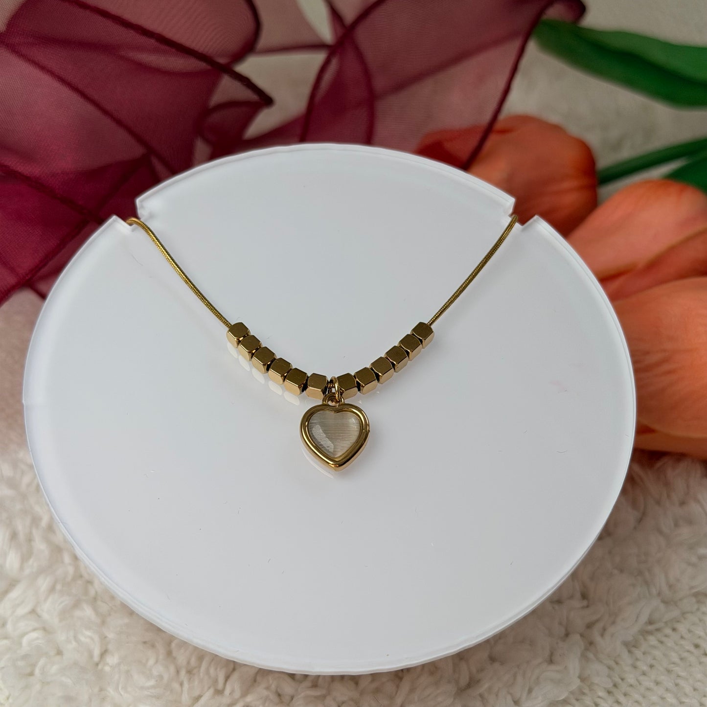 Golden Heart Charm Necklace