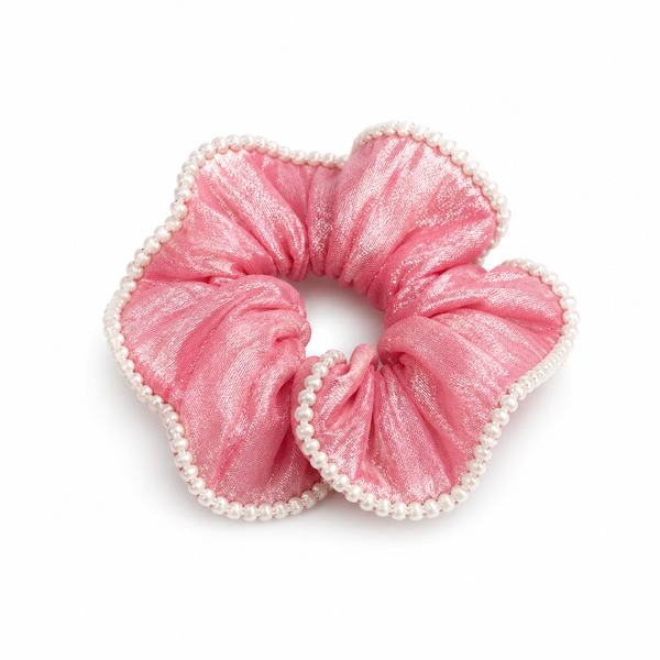 Pearl Trim Scrunchies Set