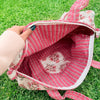 Blush Bloom Handmade Quilted Duffel Bag | Floral Cotton Weekender Travel Bag | Indian Block Print