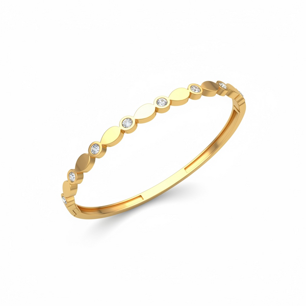 Celeste Pearl Heart Bangle