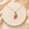Aurora Fairy Charm Necklace – Pink Gold Pendant