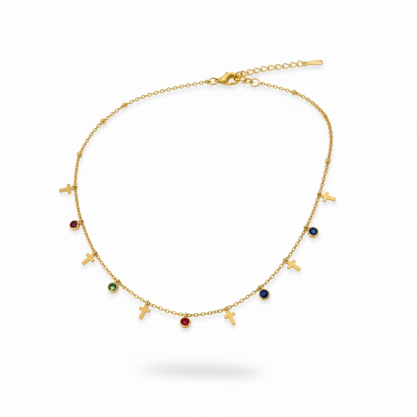 Faith Birthstone Cross Necklace