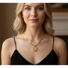 Floral Medallion Gold Necklace – Vintage Bloom Pendant (Waterproof & Tarnish-Free)