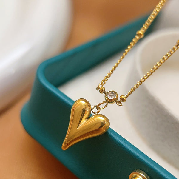 Puffy Heart Pendant Necklace