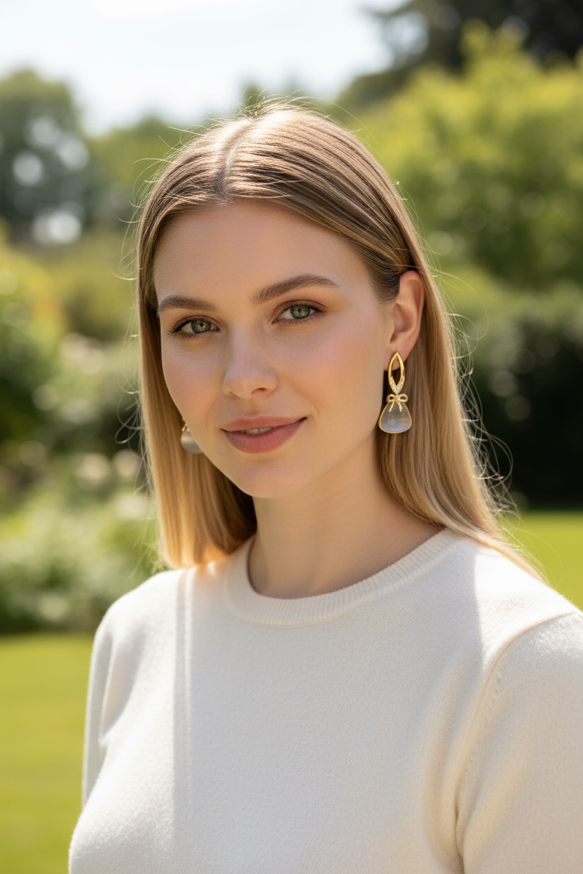 Elegant Bow Pearl Drop Earrings
