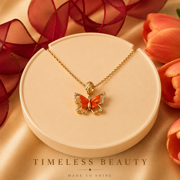 Golden Butterfly Charm Pendant