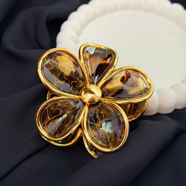 Golden Bloom Claw Clip