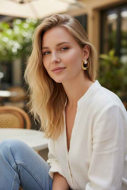 Luna Pearl Sculpt Earrings