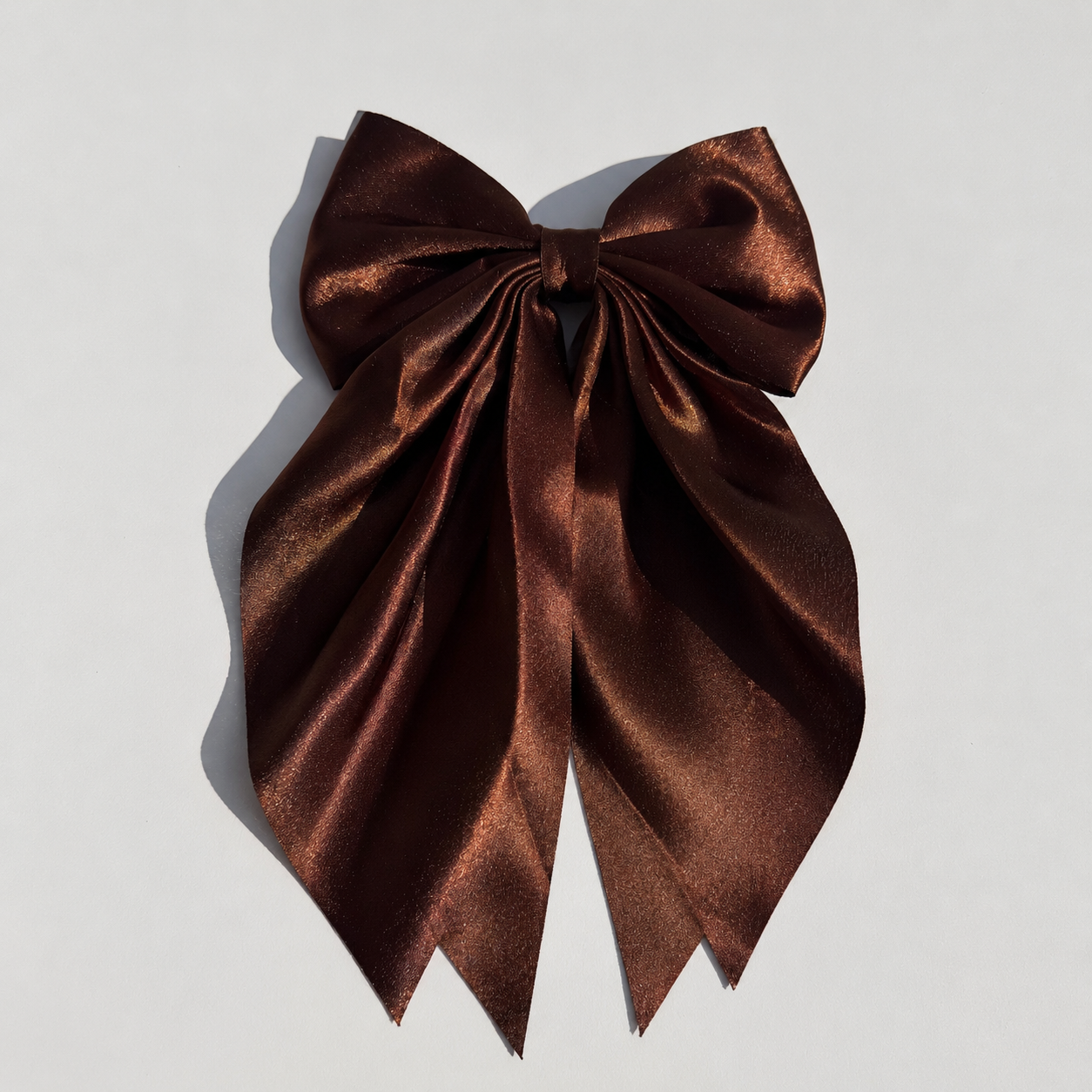 Extra Large Luxe Satin Statement Bow Barrette – Long Tail Collection