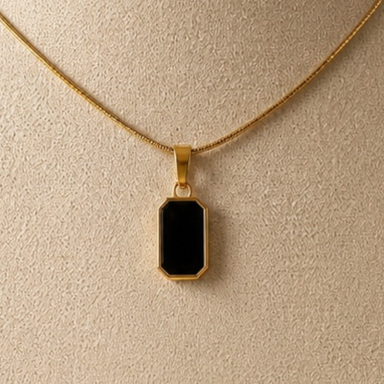 Gold Minimal Rectangle Pendant Necklace | Waterproof Everyday Jewellery Australia