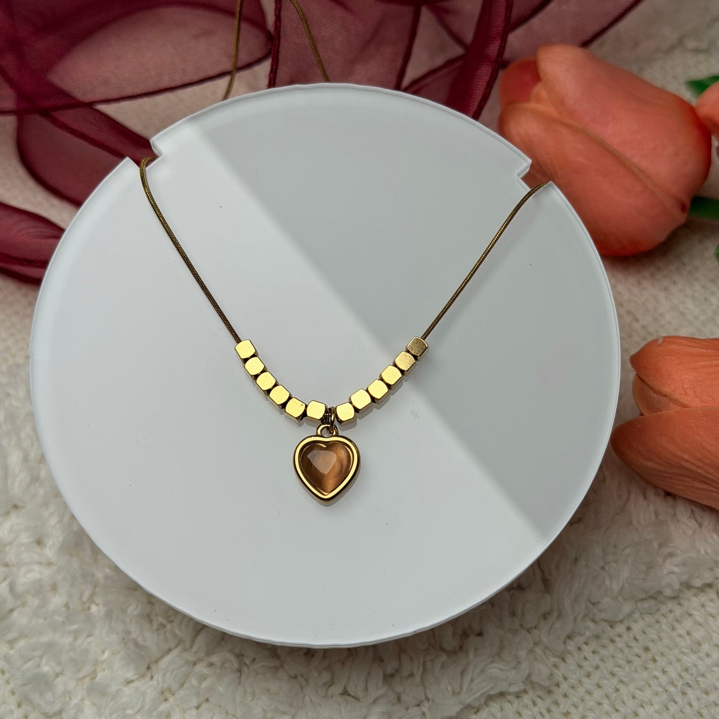 Golden Heart Charm Necklace