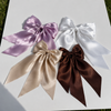 Extra Large Luxe Satin Statement Bow Barrette – Long Tail Collection