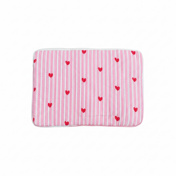 Sweetheart Quilted Laptop Sleeve | Pink Heart Cotton Laptop Case | Handmade Laptop Cover 15 Inch
