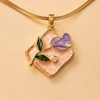 Blush Bloom Gold Necklace – Enamel Floral Pendant (Waterproof & Tarnish-Free)