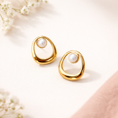 Luna Pearl Sculpt Earrings