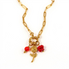 Scarlet Bloom Charm Necklace