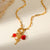 Scarlet Bloom Charm Necklace