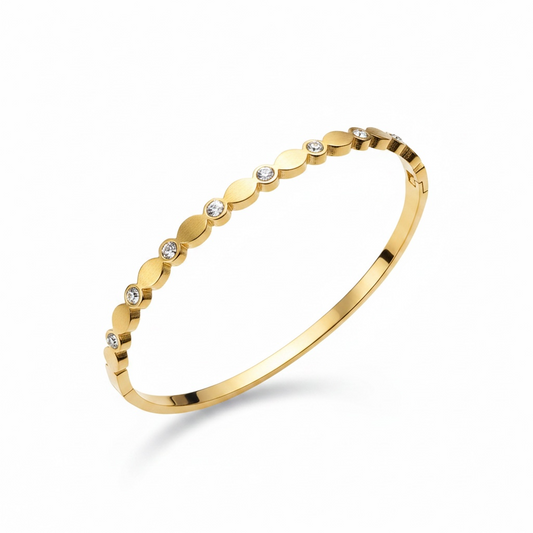 Celeste Pearl Heart Bangle