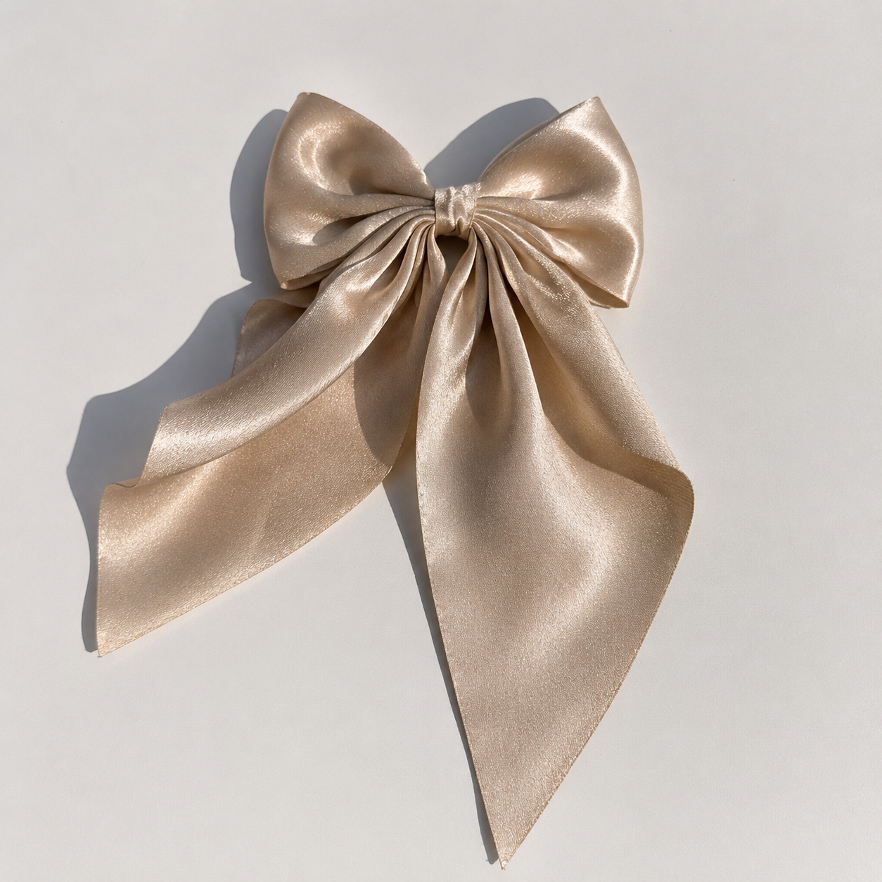 Extra Large Luxe Satin Statement Bow Barrette – Long Tail Collection