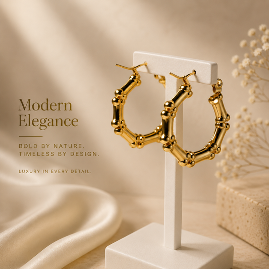 Luxe Bamboo Hoop Earrings ✨