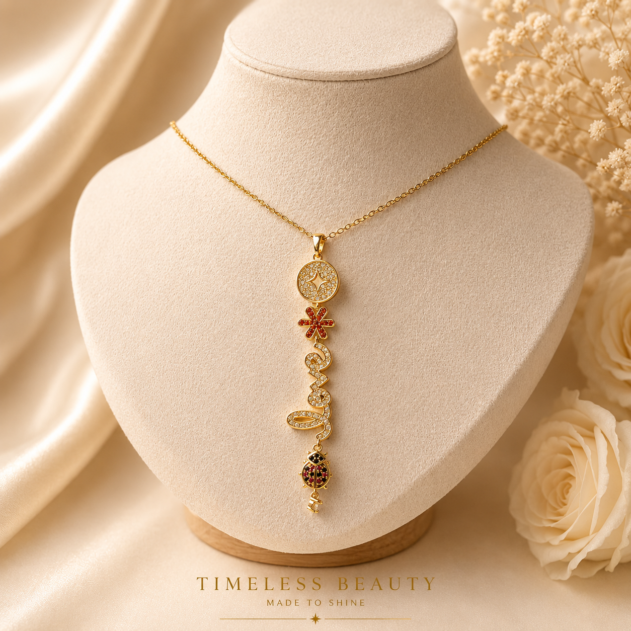 Celeste Lucky Love Necklace – Gold Charm Pendant
