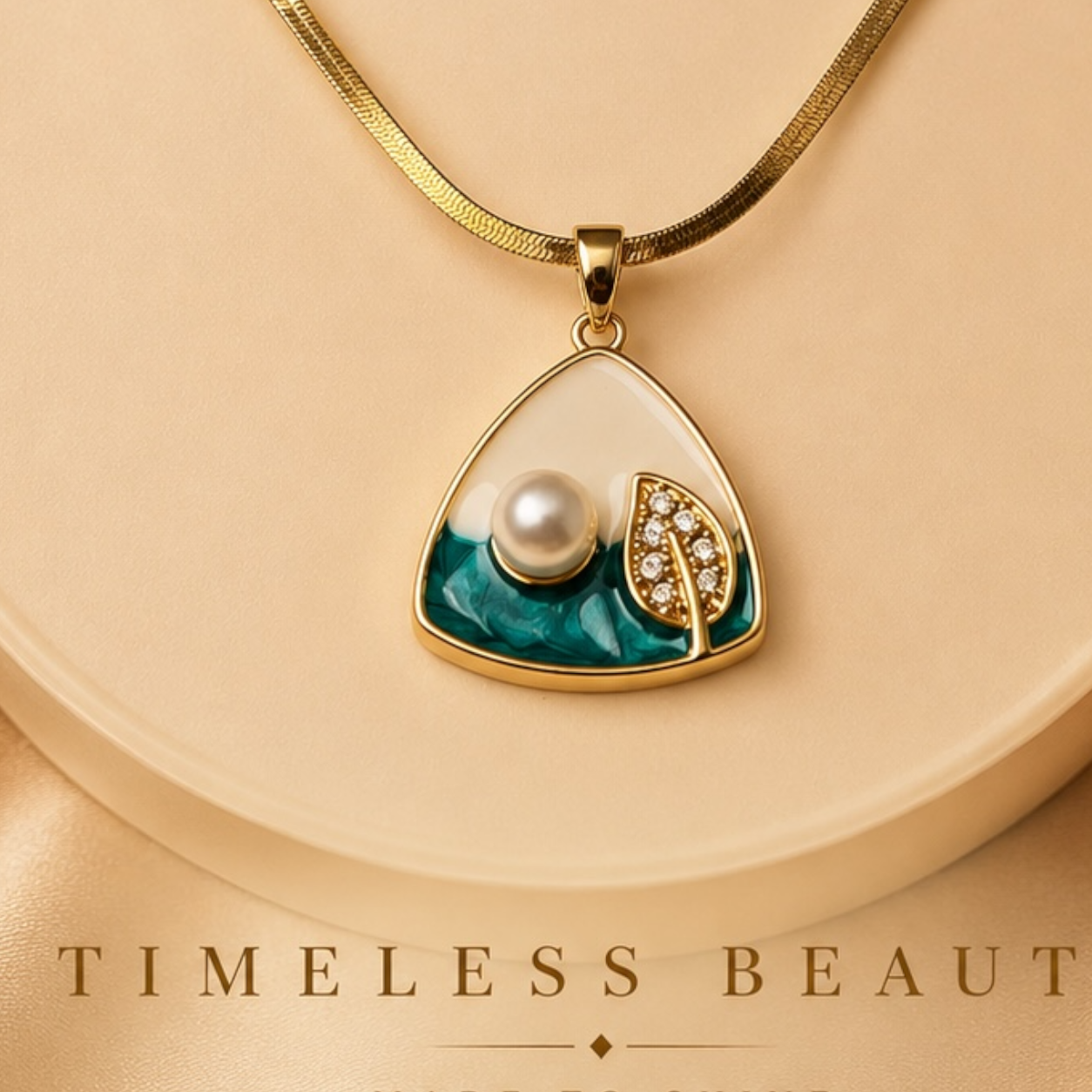 Emerald Pearl Luxe Necklace – Gold Statement Pendant