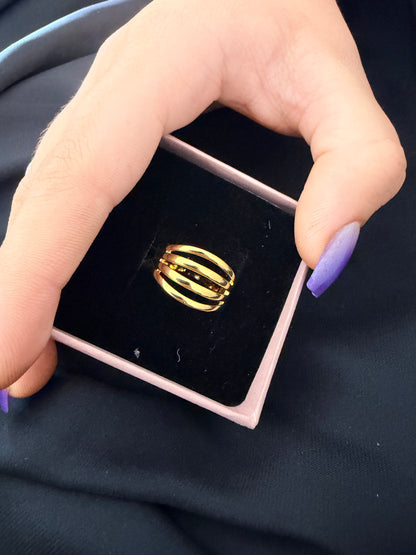 Layered Gold Band Ring – Modern Statement Stack Ring