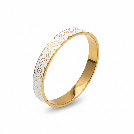 White Enamel Heritage Bangle