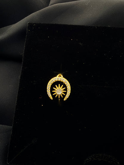 Celestial Sun & Moon Gold Ring – Adjustable Statement Ring