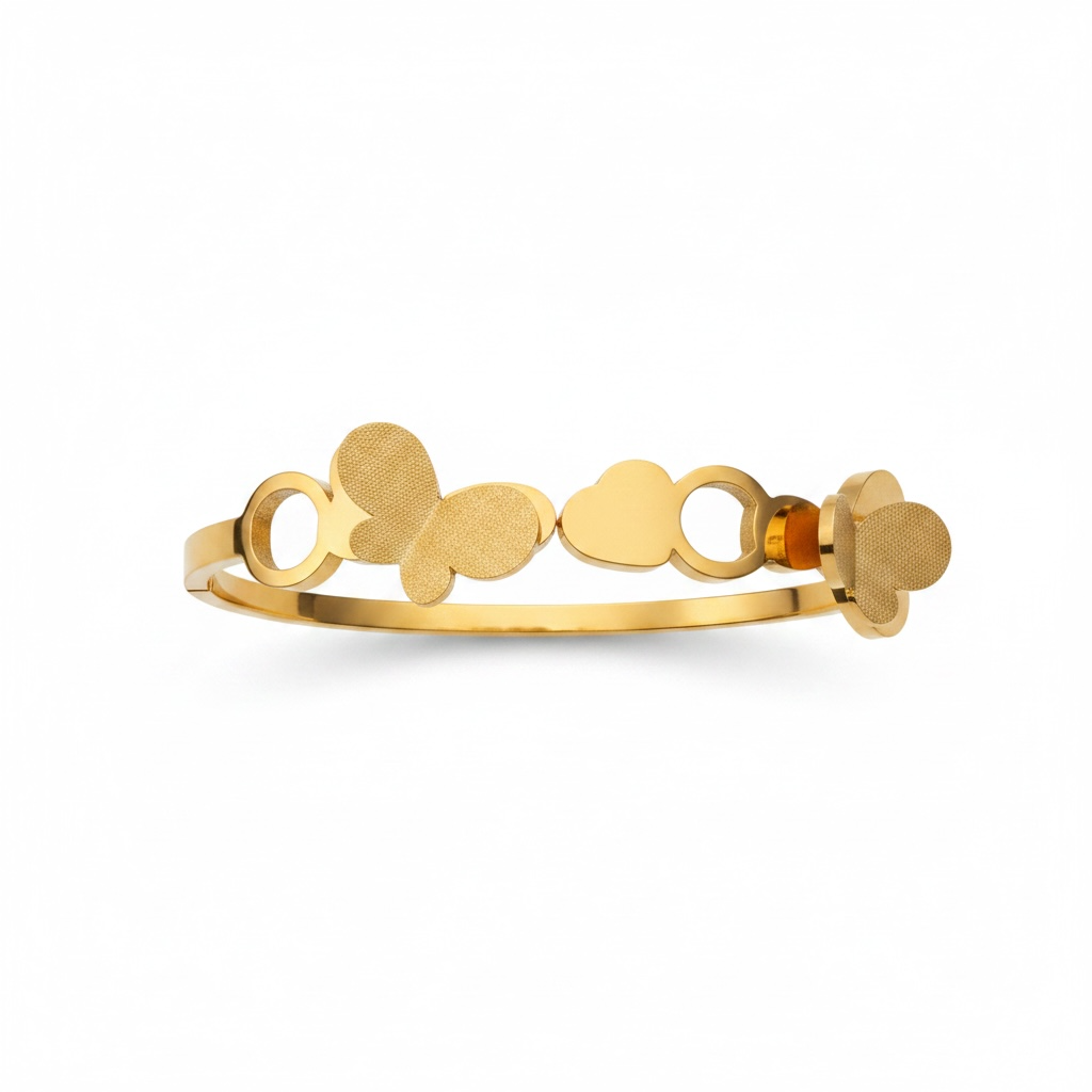 Butterfly & Heart Statement Bangle