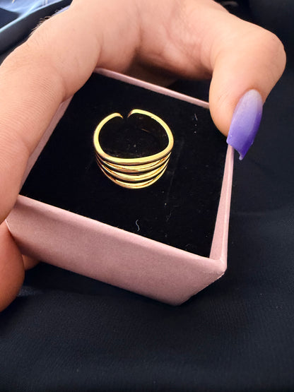 Layered Gold Band Ring – Modern Statement Stack Ring