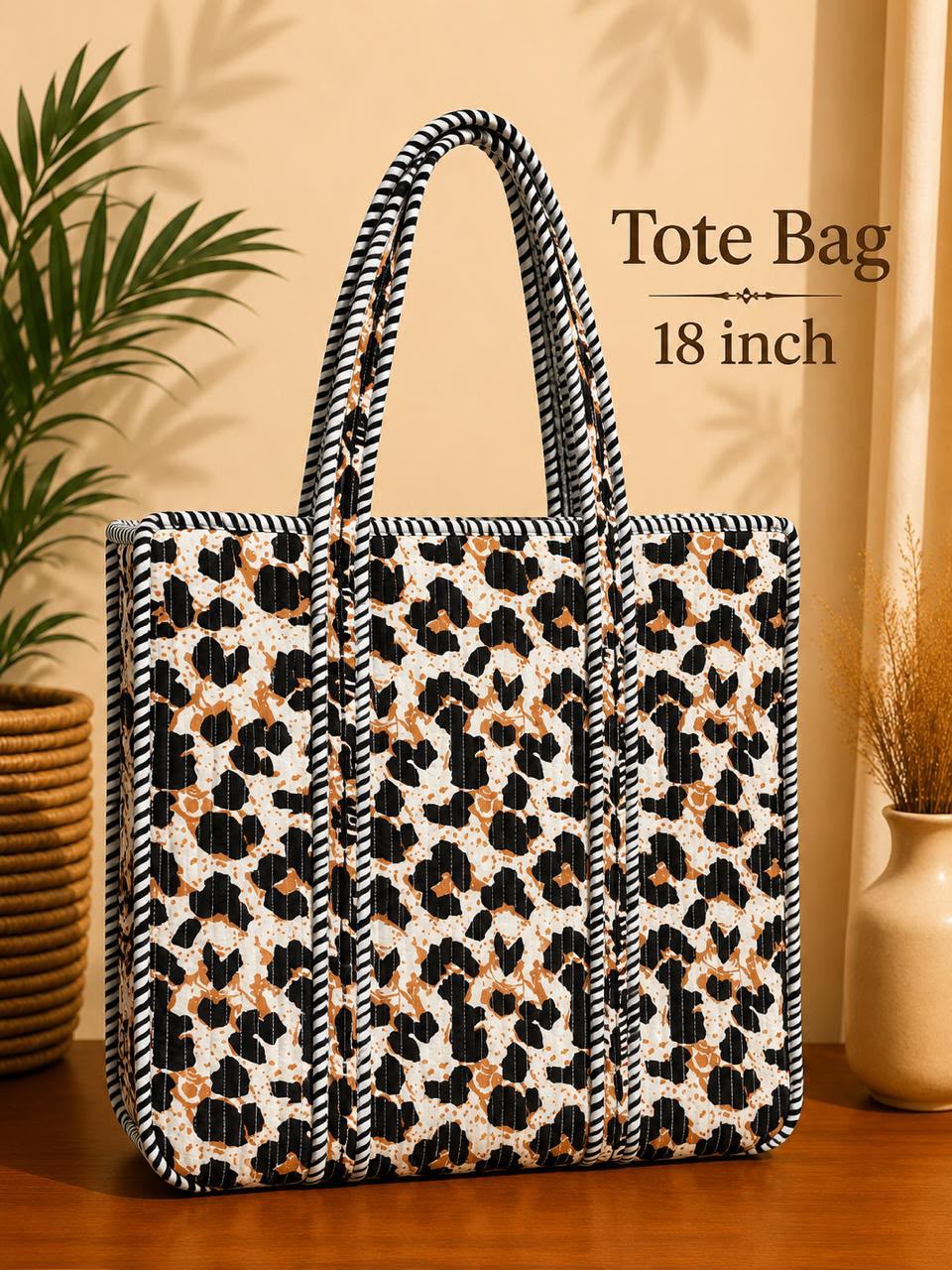 Leopard Print Everyday Tote - 18*18 inches