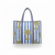 Coastal Palm Handmade Quilted Tote Bag | Blue Cotton Shopper Bag | Indian Block Print