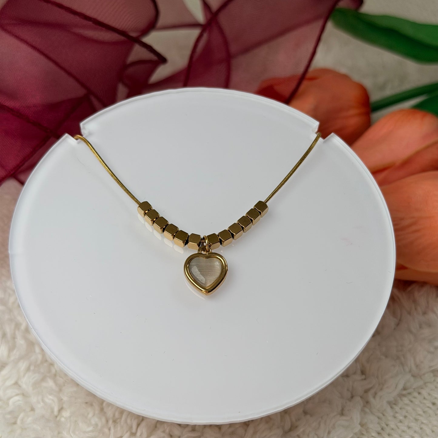 Golden Heart Charm Necklace