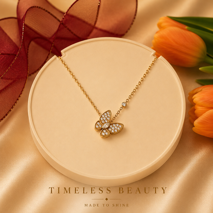 Luxe Butterfly Crystal Necklace
