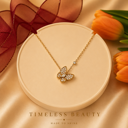 Luxe Butterfly Crystal Necklace