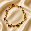 Tulip Gold Bracelet – Dainty Crystal Vine Bracelet (Waterproof & Tarnish-Free)