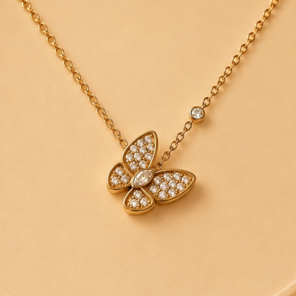 Luxe Butterfly Crystal Necklace