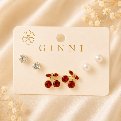 Cherry Glow Stud Set 🍒✨