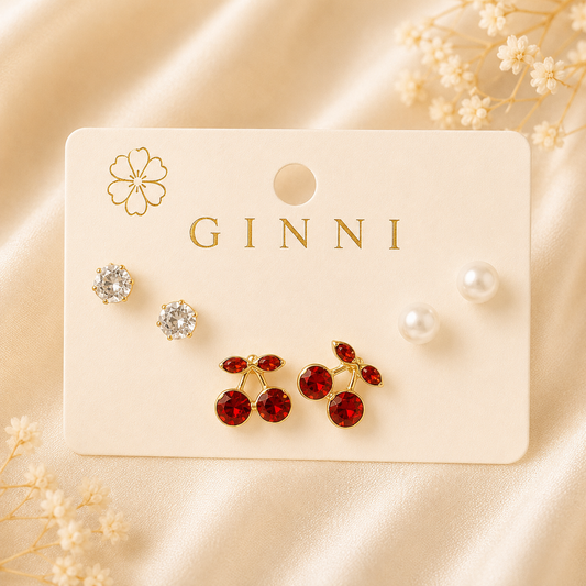 Cherry Glow Stud Set 🍒✨