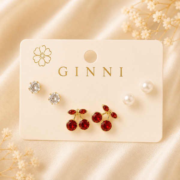 Cherry Glow Stud Set 🍒✨