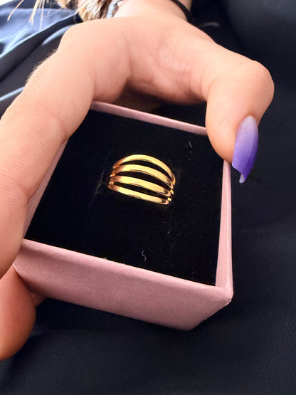 Layered Gold Band Ring – Modern Statement Stack Ring