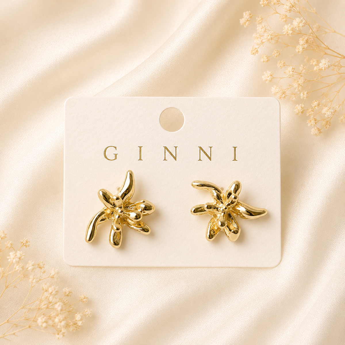 Golden Bloom Statement Earrings