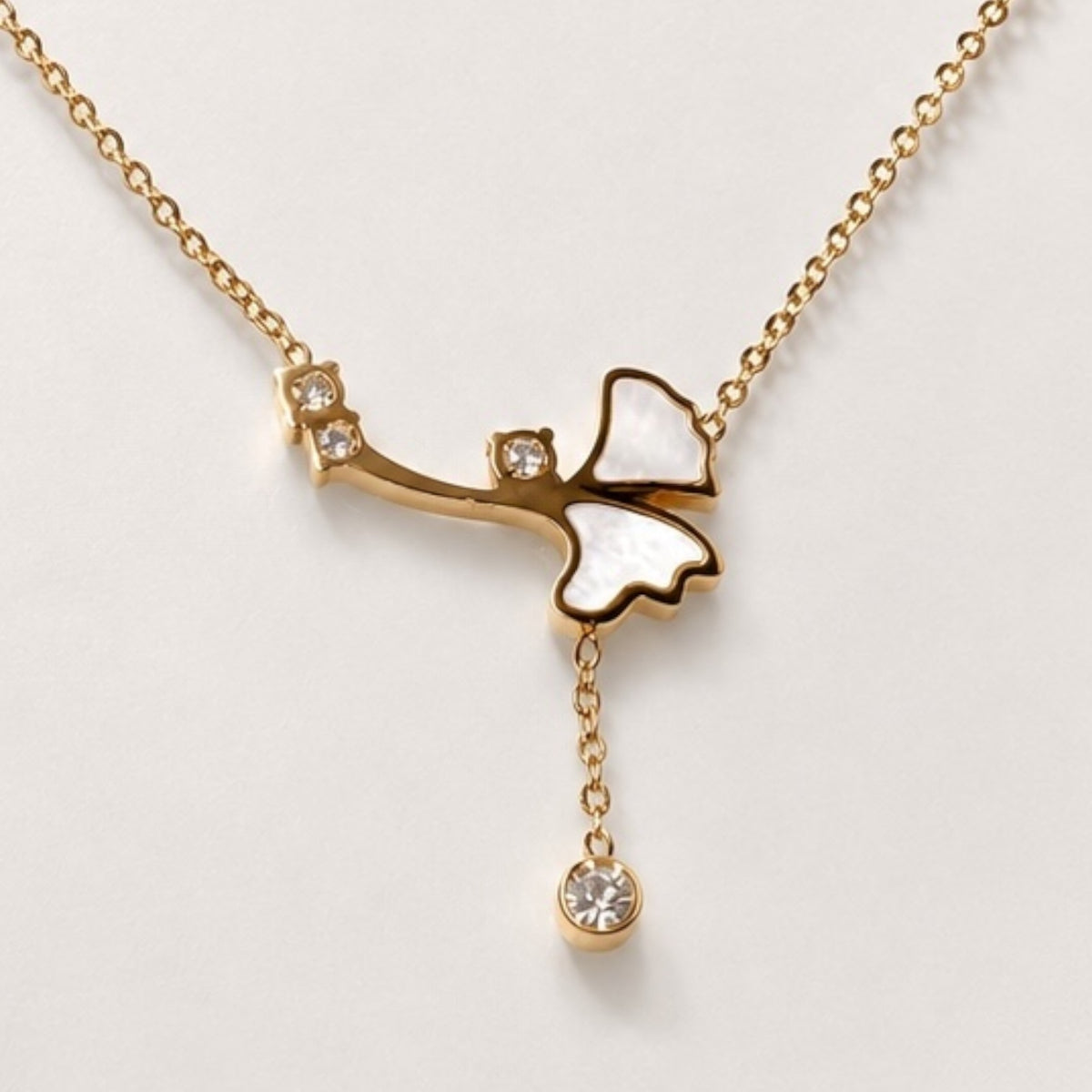 Celeste Butterfly Necklace – Gold Crystal Pendant