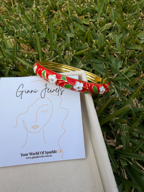 Bloom Enamel Bangle Stack